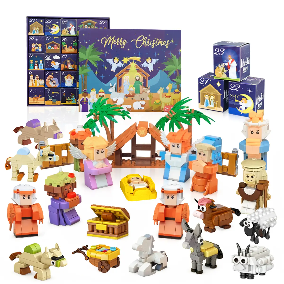 2026 Nativity Advent Calendar 24 Days Set for Kids Boys Girls Teens Christmas Family Bonding Building Blocks Toys
