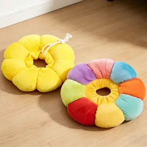 2-Pack Cat Dog Elizabethan Collar, & Colorful Sunflower Anti-Licking Neck Strap, Adjustable Breathable Summer Pet Harness