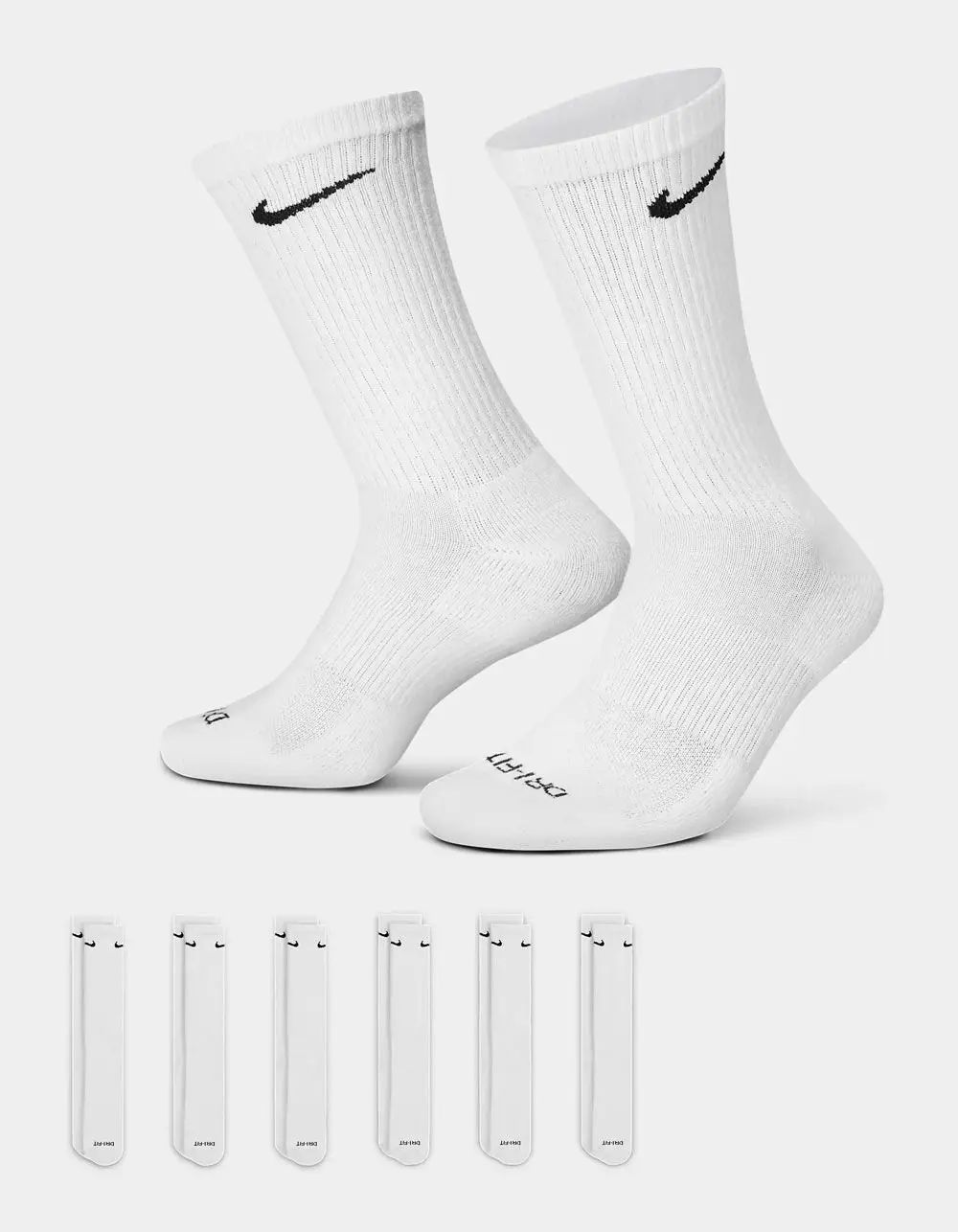NIKE  Mens Everyday Plus Cushioned 6 Pack Crew Socks