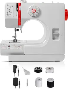Portable Sewing Machine for Beginners and Kids with 12 Stitch Applications, Dual Speed, and Reverse Stitch- Small Sewing Machine with Foot Pedal, Easy to Use Electric Mini Sewing Machine