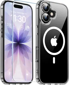 iPhone 17 Case with Screen Protector – Clear Magnetic Phone Case [Compatible with MagSafe], Military-Grade Drop Protection & Anti-Yellowing Cover