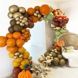 Fall Orange,Yellow, Green,Brown,Gold Balloon Arch Kit, thanksgiving Balloon garland for Thanksgiving Party,Autumn Balloon Garland Deco,Pumpkin Baby Shower Decor