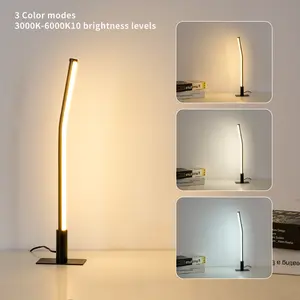 LED Desk Lamp,Stepless Dimmable Bedside Lamps with 3 Color Temperature,Modern Nightstand Light,Touch Lamp for Bedroom,Living Room,Corner,Gift,Black,6W
