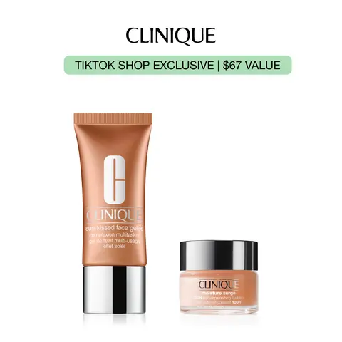 [Clinique] Sun-Kissed Face Gelee Complexion Multitasker + Moisture Surge 100H Auto-Replenishing Hydrator Duo | Skin Tint | Dewy Glow | Liquid Bronzer + Face Moisturizer | Lightweight