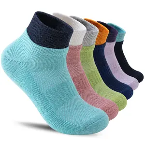6 Pairs Merino Wool Ankle Running Hiking Socks Compression Support Breathable Thick Cushion No Show Socks for Women&Men Menswear