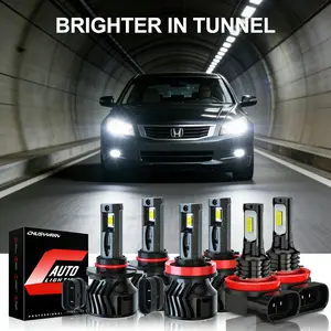 6pcs LED Headlight High/ Low Beam+Fog Light Bulbs Combo 9005+9006+H11 Fit for Toyota Corolla 2009-2013 6000K 26000LM