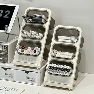 Desktop Incline Pen Holder Storage Box, Large Capacity Student Office Use, Mark Pen Steel Pen Stand, Desk Organizer, Marker Pen Holder