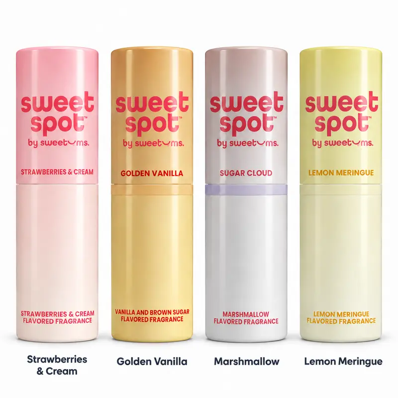 The Gourmand Fragrance Bundle Mix & Match | Fragrances with Scent and Flavor | Solid Fragrance | Kissable Fragrance Strawberries & Cream, Lemon Meringue, Caramel Kiss, Marshmallow Sugar Cloud, Island Passion, Peach, Vanilla, Watermelon, Cherry Bombshell