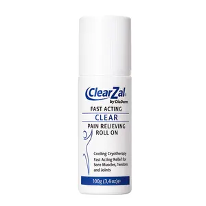 ClearZal Pain Relieving Roll On 3.4oz  cooling Relief of Joint Pain, Muscle Pain, Muscle Soreness, and Swelling from Bruises or Injury - Non-greasy - Homeopathy ,Arthritis Pain Reliver, Knee & Lower Back Pain Relief, Sore Muscle Relief, Neck Pain 【Star】