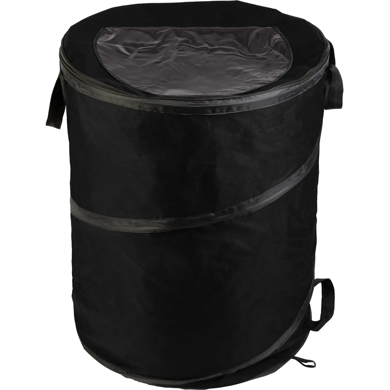Collapsible Trash Can - 46-Gallon Garbage Outdoor Bin with 3 Stakes for RV  Camping Storage Recycling or Yard Waste Outdoors (Black)