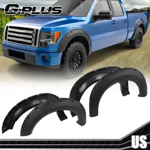 4-Pieces Black Rivet-Style Pocket Fender Flares Wheel Covers, Car Exterior Mud Flaps & Splash Guards Compatible with 2009-2014 Ford F150