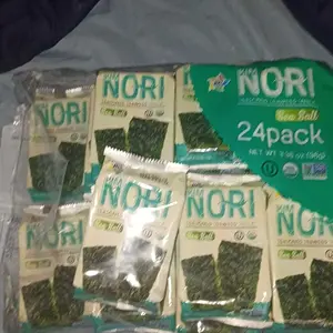 KIMNORI Seasoned Seaweed Snacks Sheets – Organic Sea Salt Flavor 24 Individual Packs Roasted Crispy Premium 100% Natural Laver Kim Nori 4g 0.14 Ounce