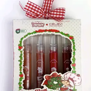CéLavi Strawberry Shortcake Holiday Berry Frost Lip Gloss Set - Limited Edition Festive Gift Pack