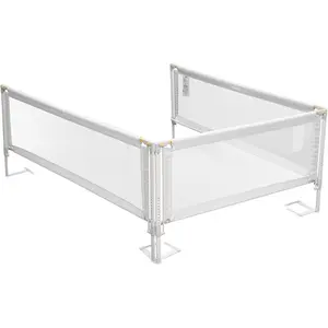 VEVOR 3 Piece Toddler Bed Rail, Kids Beds Guard Rail with Reinforced Iron Pipe and Oxford Cloth, Adjustable Height Bed Side Railing, Portable Guard Bumper Barrier for Queen Size, 3 Sides, GreyVEVOR Super Brand Day