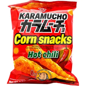 Koikeya Karamucho Corn Snack Sticks - Crispy, Crunchy, Flavorful Snack Pack with Spicy Hot Chili Seasoning, 2.29oz