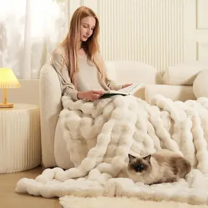 【Fan Exclusive】Ultra-Soft Cloud-Like Bubble Blanket Cozy Up for Snuggle Nights Warm Winter Mornings Plush Fluffy & Breathable Perfect for Couch Bed & Travel Anti-Pilling Machine Washable & Durable Must-Have Comfort Essential for Every Home