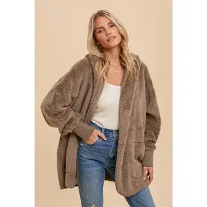 Faux Fur So Soft Plush Hooded Jacket With Pockets