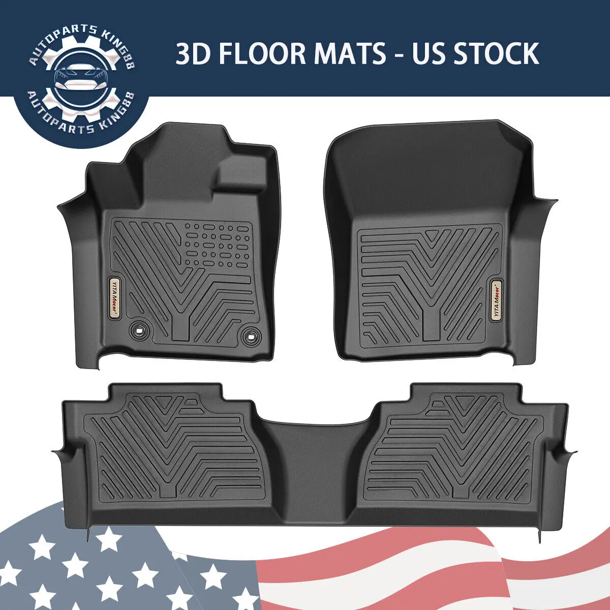 YINTATECH 3D Floor Mats Liner for 2014-2021 Toyota Tundra Crew Max Cab All Weather Auto Parts Protection
