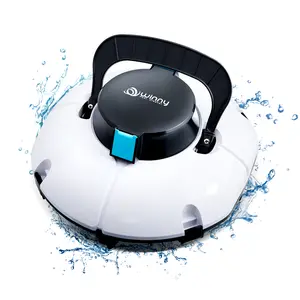 Cordless Robotic Pool Cleaner, Winny Pool Cleaner Automatic Pool Vacuum with Dual Filters, 80 Mins Runtime, Ideal for Flat Above Pools Up to 645 Sq.Ft