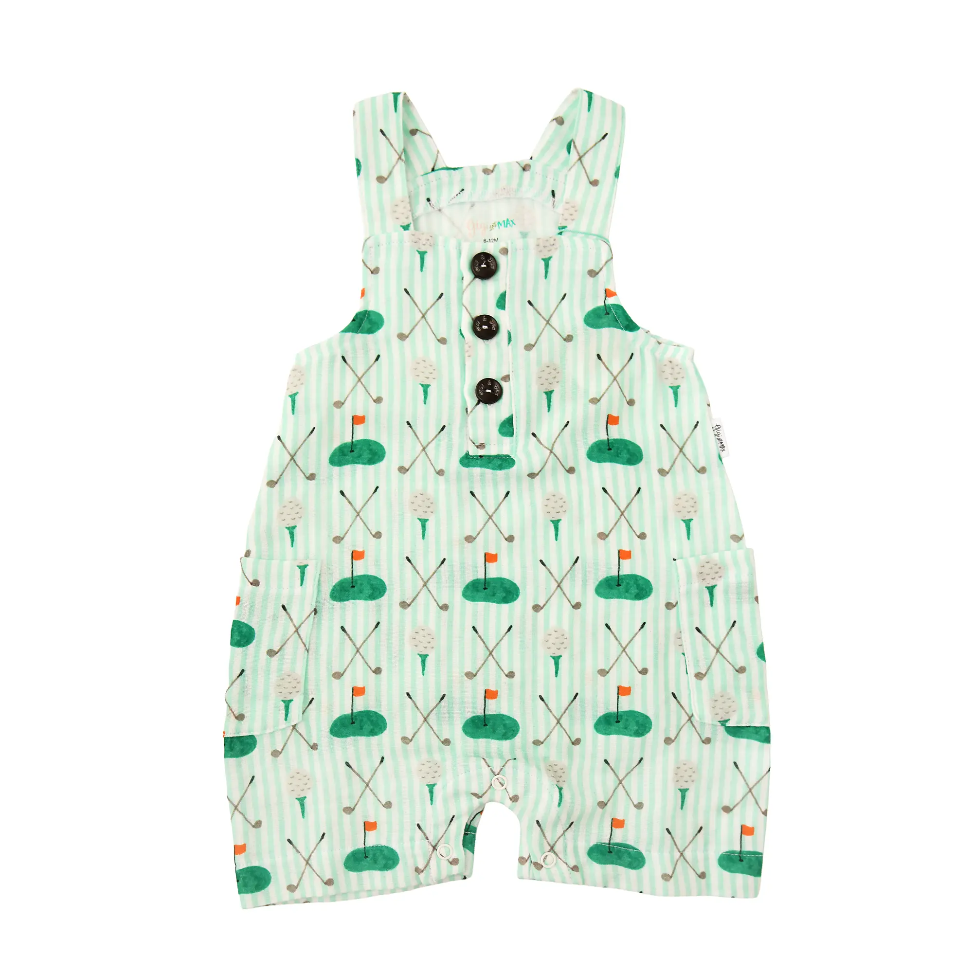 Scottie Golf COASTAL COVERALLS ORGANIC 100% Cotton Soft Comfortable One Piece with Snaps for Diaper Changes True to Size 3-24m