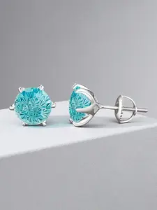 Elegant S925 Silver Blue Ear Studs for Women, Style Unique Design, Gentle Zirconia Jewelry, Hypoallergenic Daily Commute Accessory Stud Earrings