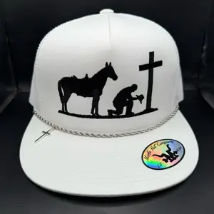 Rezo Vaquero hat with Horse Silhouette & Cross Embroidery Snapback Cap for Men, Women