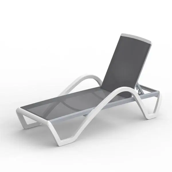 Bellemave Adjustable Aluminum Patio Chaise Lounge with Arms - All-Weather Outdoor Sunlounger for Pool, Lawn (1 Piece)