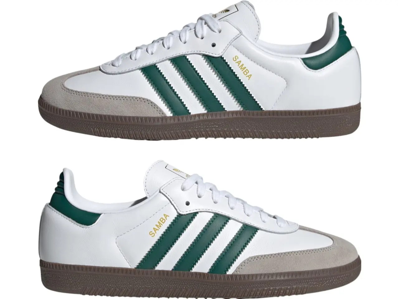 Adidas Samba OG Cloud White Collegiate Green JH8797 Men's Shoes Athletic Sneakers NEW Casual Sport Sneakers White Classic Sneakers