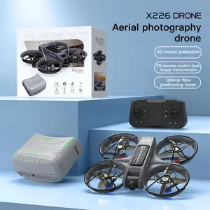 X226 Drone with VR Glasses, 50X Zoom Dual Camera, Optical Flow Hover, Brushless Motor, Gesture Control, Trajectory Flight, 360° Roll, One-Key Takeoff/Landing, Headless Mode, 15min Flight, 100m Range, Foldable for Adults