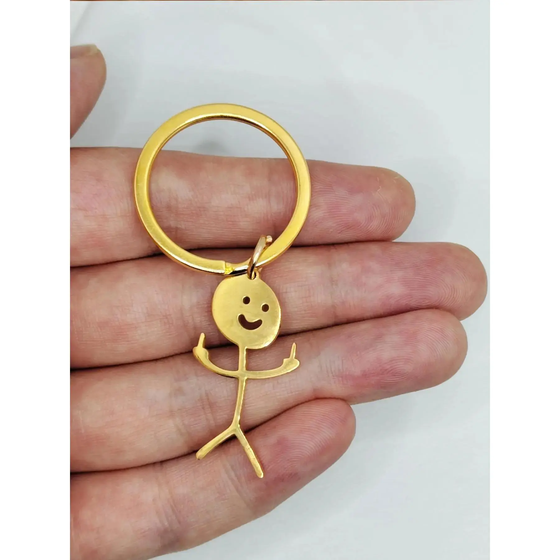 Cartoon Figure Shaped Keychain for Men & Women, Stainless Steel Keychain, Metal Key Chain, Cute Key Ring
