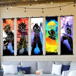 5 Count Hanging Banners, Set, Anime Character Posters, Cartoon Art, Living Room Decor, Modern Bedroom Poster, Waterproof Wall Art Decoration