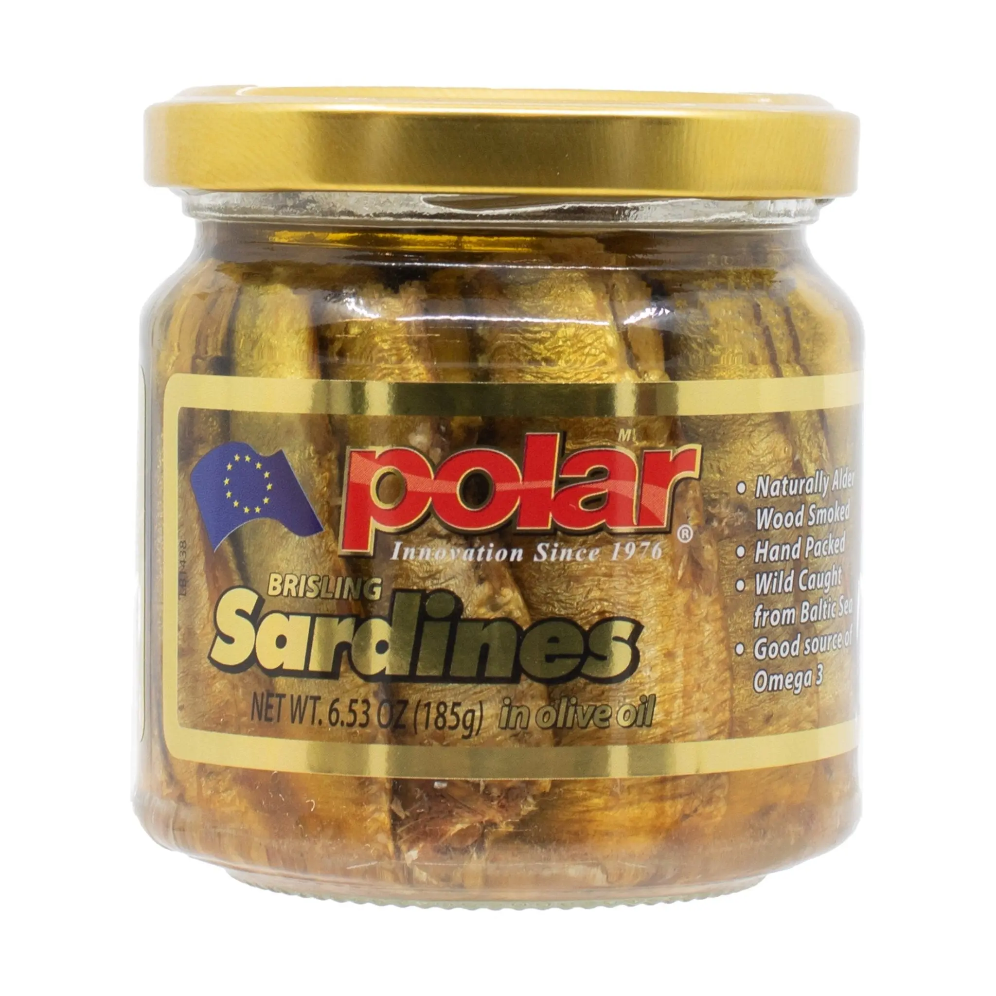 Brisling Sardines Smoked in Olive Oil in Glass Jar - 6.5 oz 6 pack Tinned Fish LazyMeal