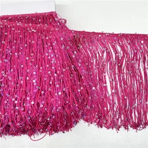 YYCRAFT 8" Hoogram Sequin Chainette Tassel Fringe Trim by The Yard Garland Dance Costume Trimming Party Decoration(5 Yards)