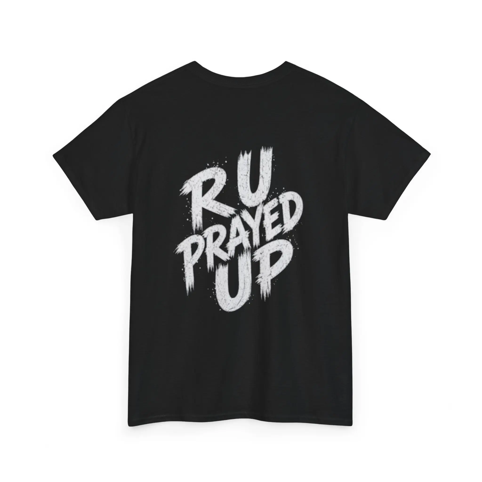 Tee-shirt for Men - Loose-fitting 'Prayed Up' Typography Prints, Short Sleeve with Collared Neck