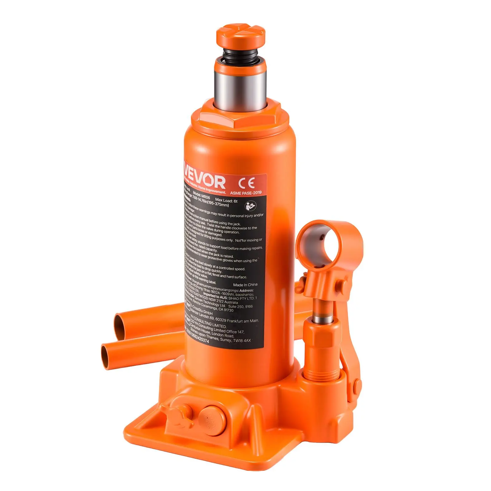 【summerfinds】VEVOR Hydraulic Bottle Jack, 6 Ton (13227.6 lbs) Capacity, 7.7-14.8 Inch Lifting Range, Heavy Duty Welded Bottle Jack for Car, SUV, Pickup, Auto Repair, House Lift and Agricultural Equipment, Orange