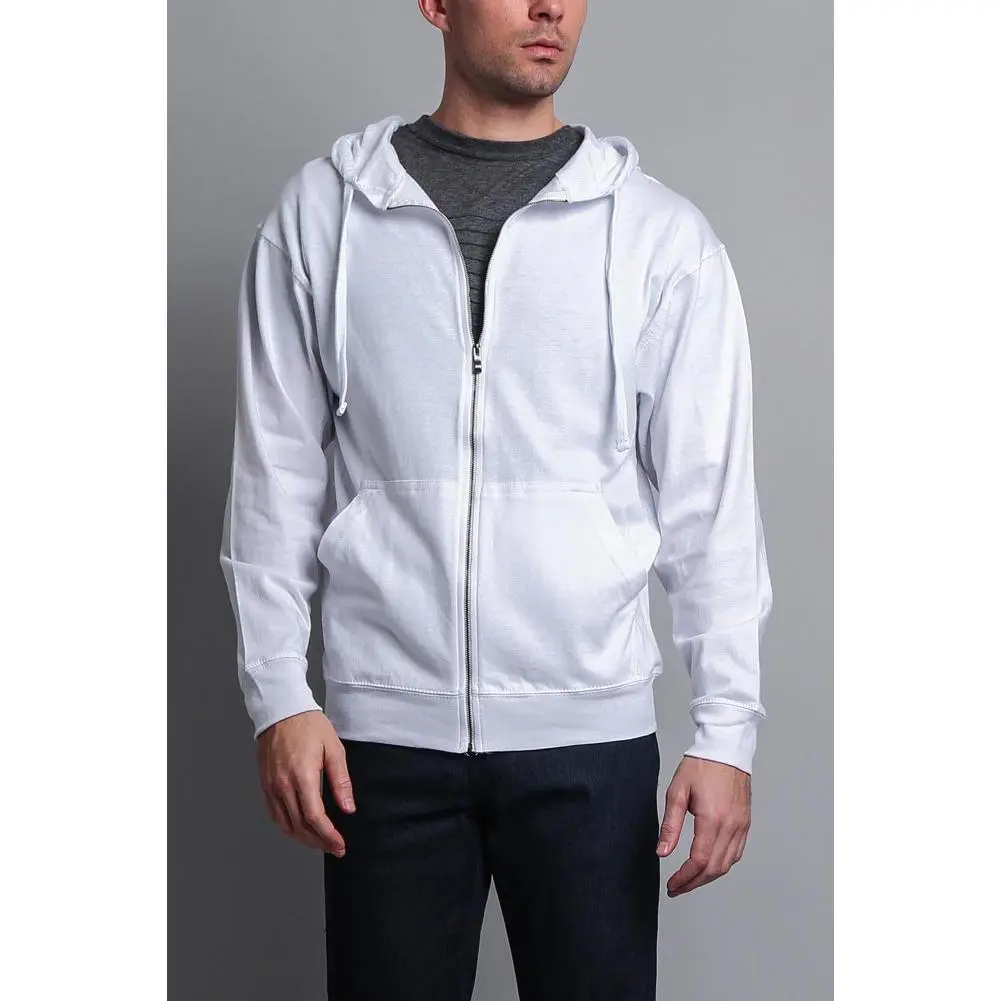 Men's Basic Zip Up Jersey Hoodie