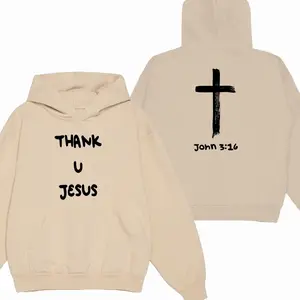 Thank U Jesus Sand Hoodie, Unisex Men & Women