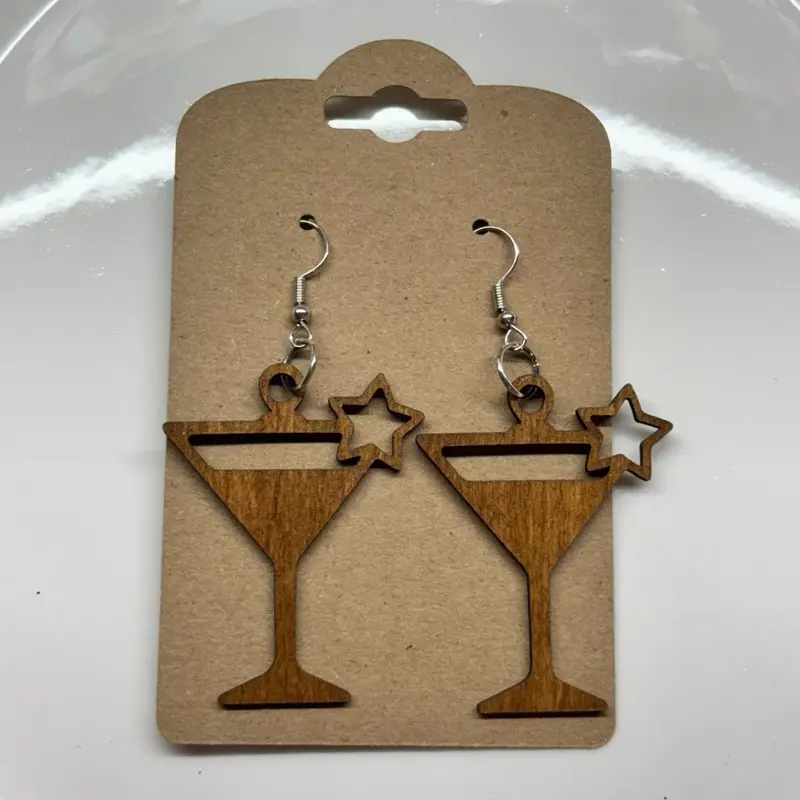 Martini Earrings, Dainty Cocktail-Inspired Jewelry for Women, Fashionable Daily Wear Accessories