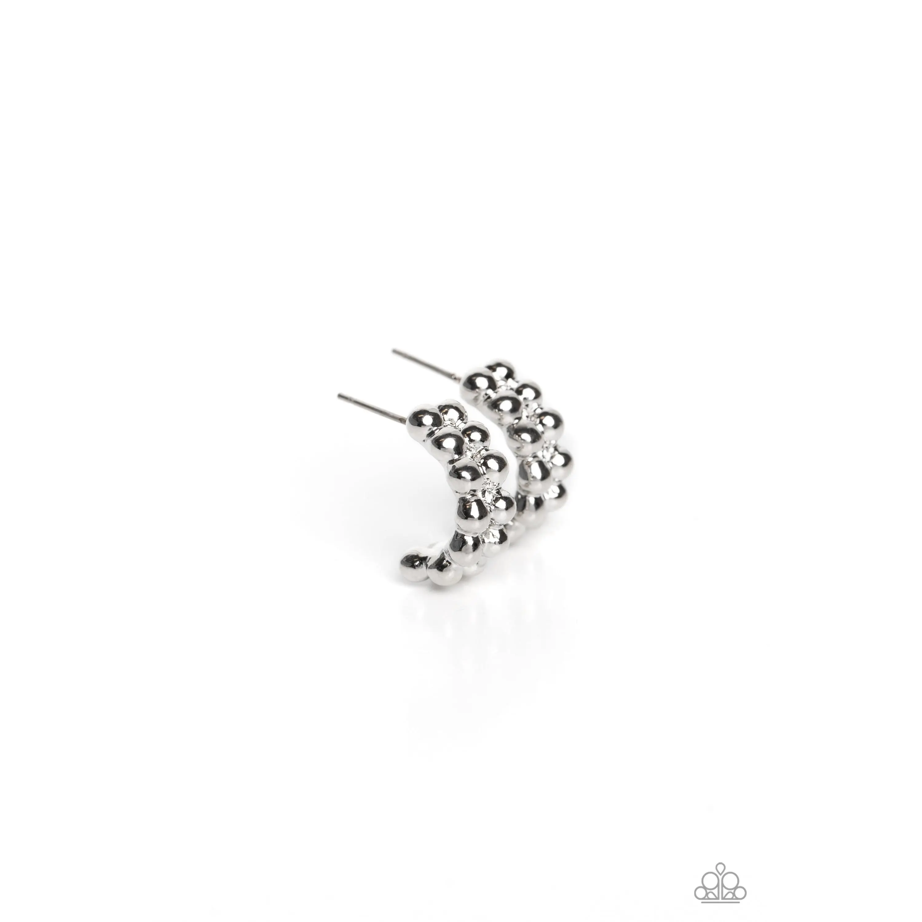 Bubbling Beauty - Silver Dainty Hoop Earrings - Paparazzi