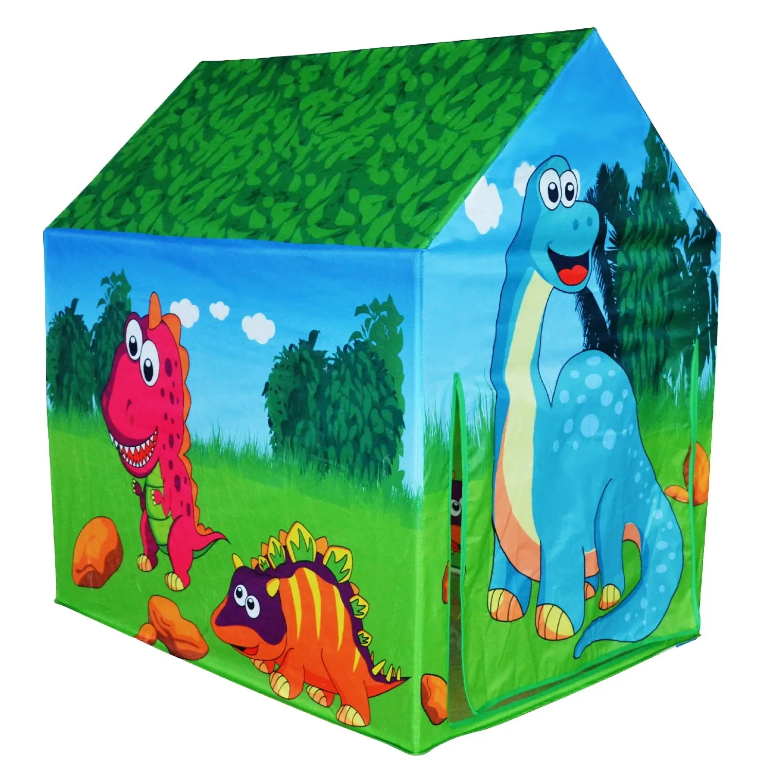 POCO DIVO Dinosaur Play House - Lightweight Fabric Tent with Assembly Poles for Boys Girls Ages 4-6, Outdoor Park Camping Imaginative Toy