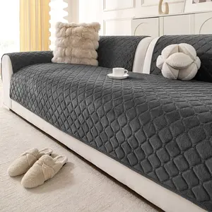 1pc Simple Solid Color Sofa Cover, Couch Cover, Dustproof Sofa Slipcover, Soft Skin-Friendly Ultrasonic Sealed Edge, Anti-Slip Pet Friendly, Easy Clean Remove