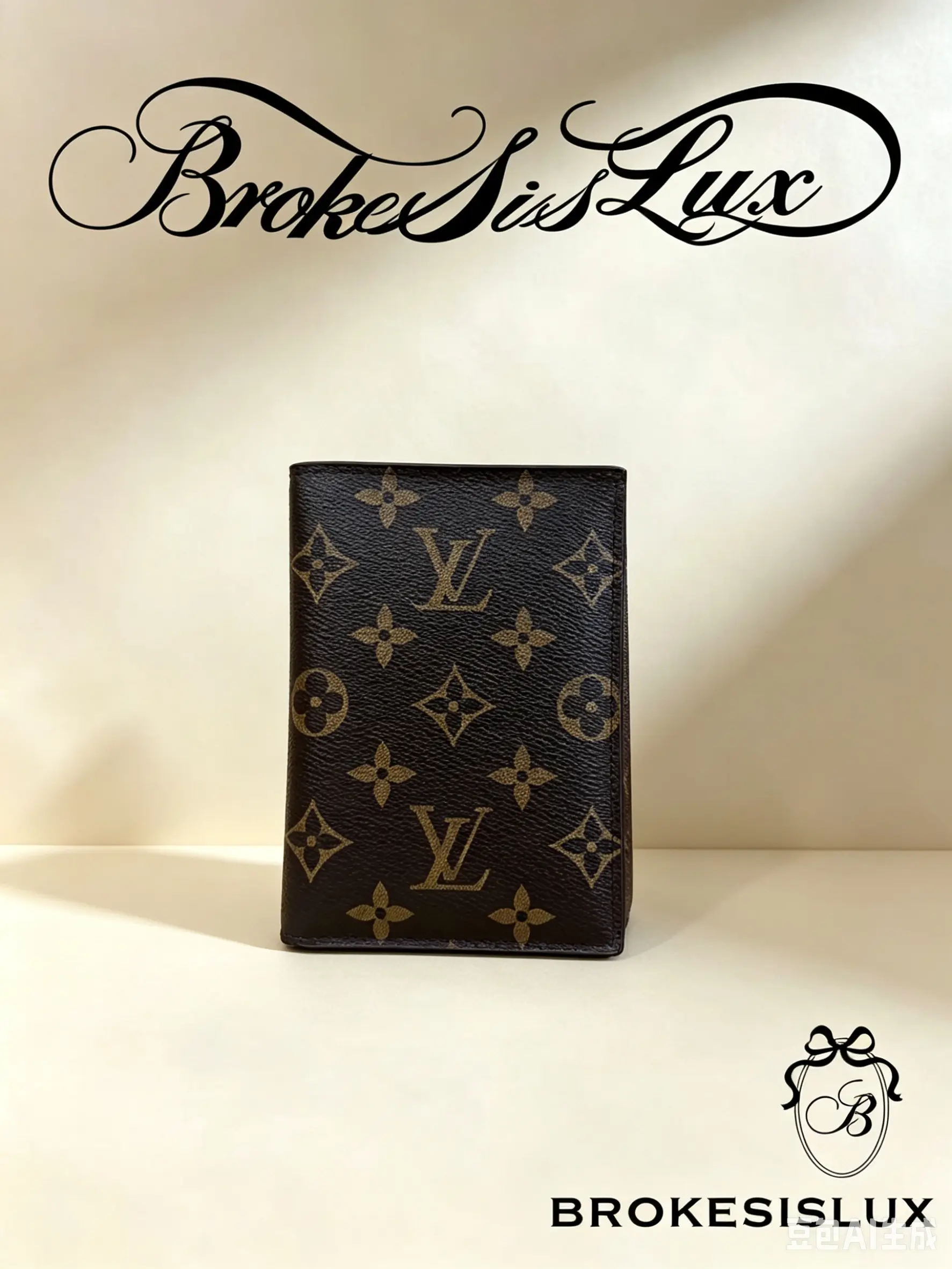 Pre-owned Louis Vuitton Passport Cover in Monogram Canvas, Brown Cowhide Leather Trim, Bi fold Design