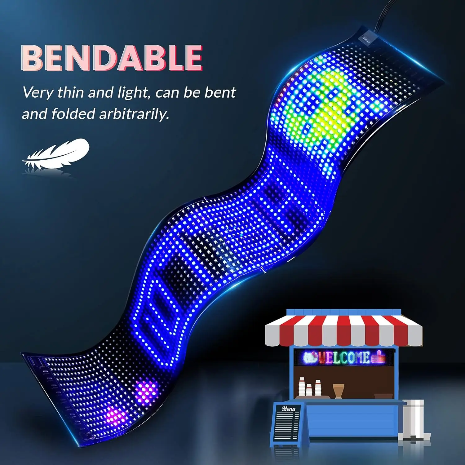 Customizable RGB Flexible LED Panel - APP-Controlled Text Display, Dynamic RGB Decorative Light Decor, LED Party Light, Gift-Fit Customizable Option Led Decoration Lamp Led Signs