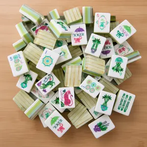 New Color American Mahjong Tiles, 160pcs Engraved Full Color Acrylic American Mahjong Tiles Set, Outdoor Board Game for Camping, Hiking Sports & Outdoor Activities