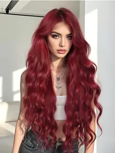 Long Wavy Hair Wig, Loose Wave Wig, Heat Resistant Synthetic Full Head Wig, 28 Inch Women's Wig for Cosplay, Mother's Day, Music Festival, Fashionable and Stylish, Heat Resistant Wigs, Synthetic Material Wigs