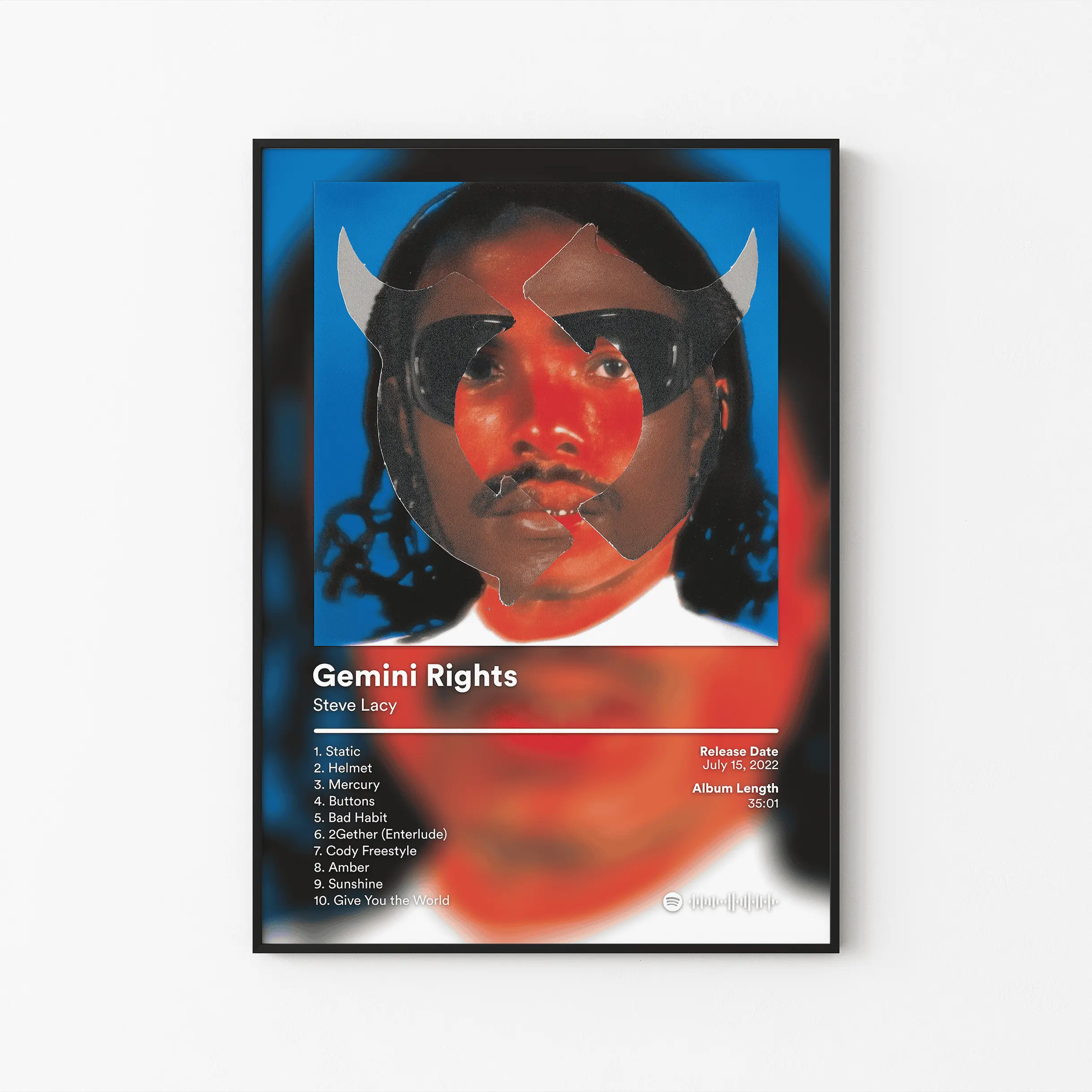 [ RAP ALBUM POSTER – UNFRAMED ] Steve Lacy Album Poster, Gemini Rights Tracklist Art, R&B Funk Wall Decor, Aesthetic Room