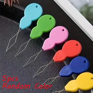 5pcs Random Color Home Needle Threader, Fast Sewing Tool for Seniors, Easy Needle Threading Kit, Household Sewing Accessory, Sewing Supplies Crafts