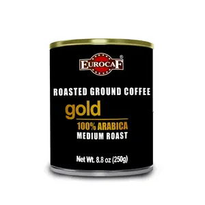 Eurocaf Gold100% Arabica, Ground Coffee Can, Medium Roast, 8.8 oz Coffee Tin, Original Italian Coffee (Pack of 1)