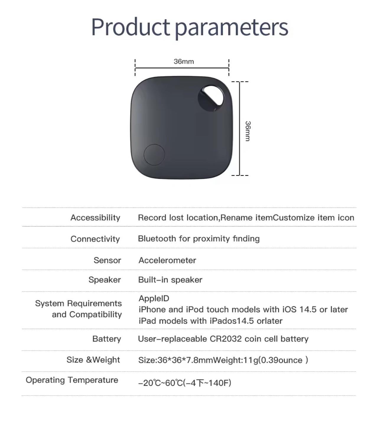 Long Distance Smart Tag GPS Track Anti-lost Alarm Mini Locator for iOS iPhone Only Long Distance Smart Tag GPS Track Anti-lost Alarm Mini Locator for iOS iPhone Only