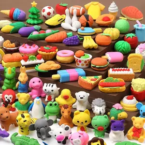 Z-MTS10 100 Pack Animal Pencil Erasers 3D Desk Pet for Kids Mini Puzzle Take Apart Eraser Student Classroom Prizes Rewards Easter Egg Fillers Treasure Box Back to School Supplies Kid Party Favors Gift